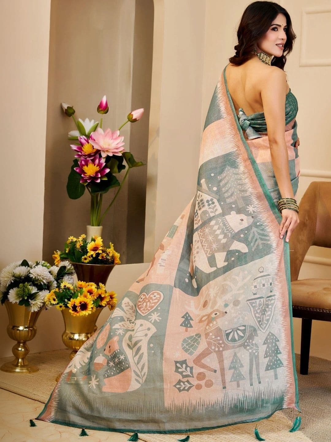 Mitera Tissue Designer Saree thumbnail 6