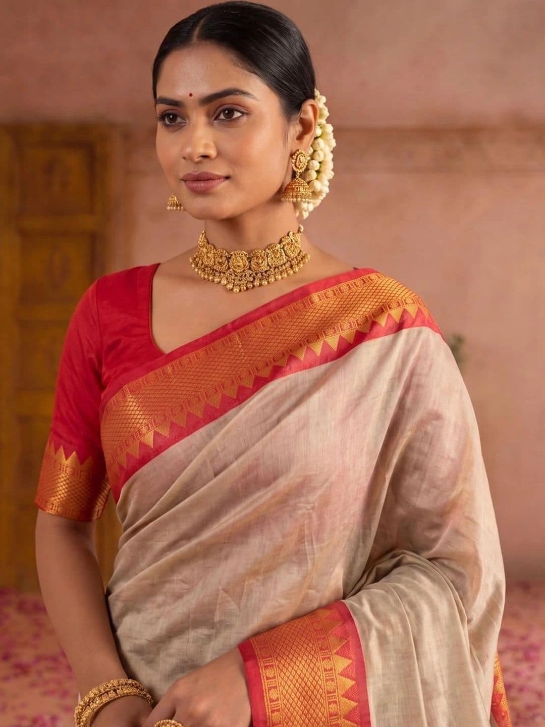 SAMANTHA Woven Design Zari Silk Blend Banarasi Saree thumbnail 7