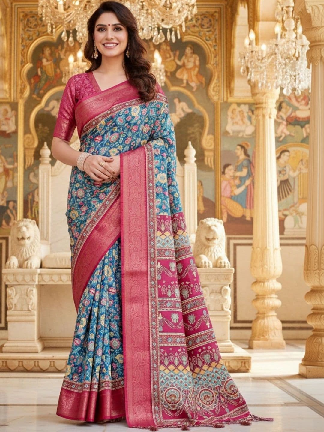 Mitera Woven Design Zari Silk Blend Designer Saree - view 1