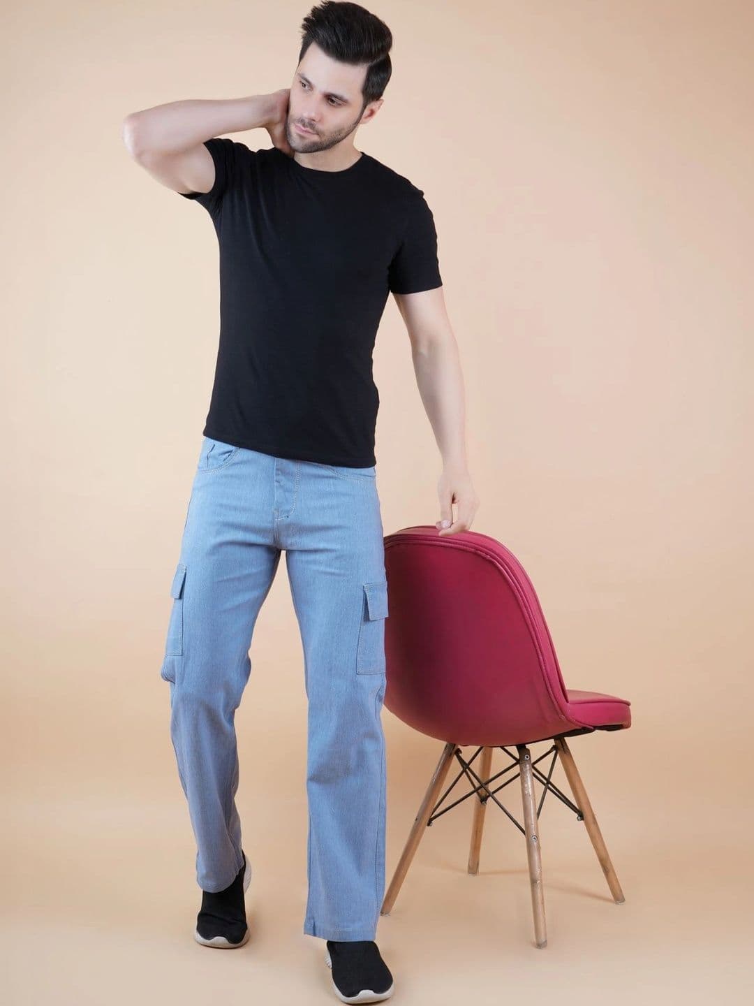 HERE&NOW Men Classic Regular Fit Mid-Rise Stretchable Jeans thumbnail 4