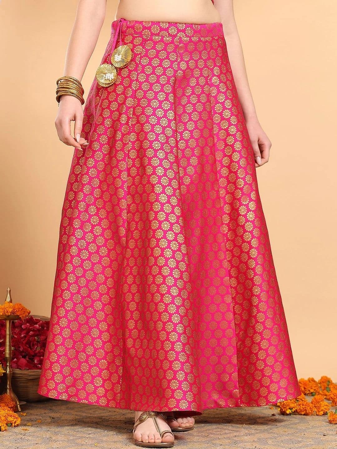 Frolic Rolic Women Self Design Maxi Flared Skirt - view 1