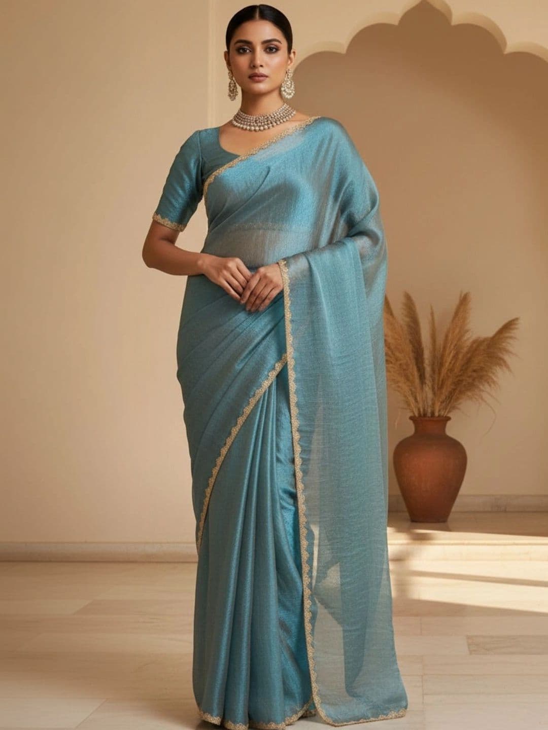 Mitera Embroidered Satin Designer Saree - view 1