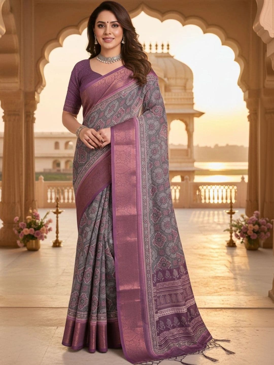 Mitera Zari Silk Blend Designer Saree - view 1