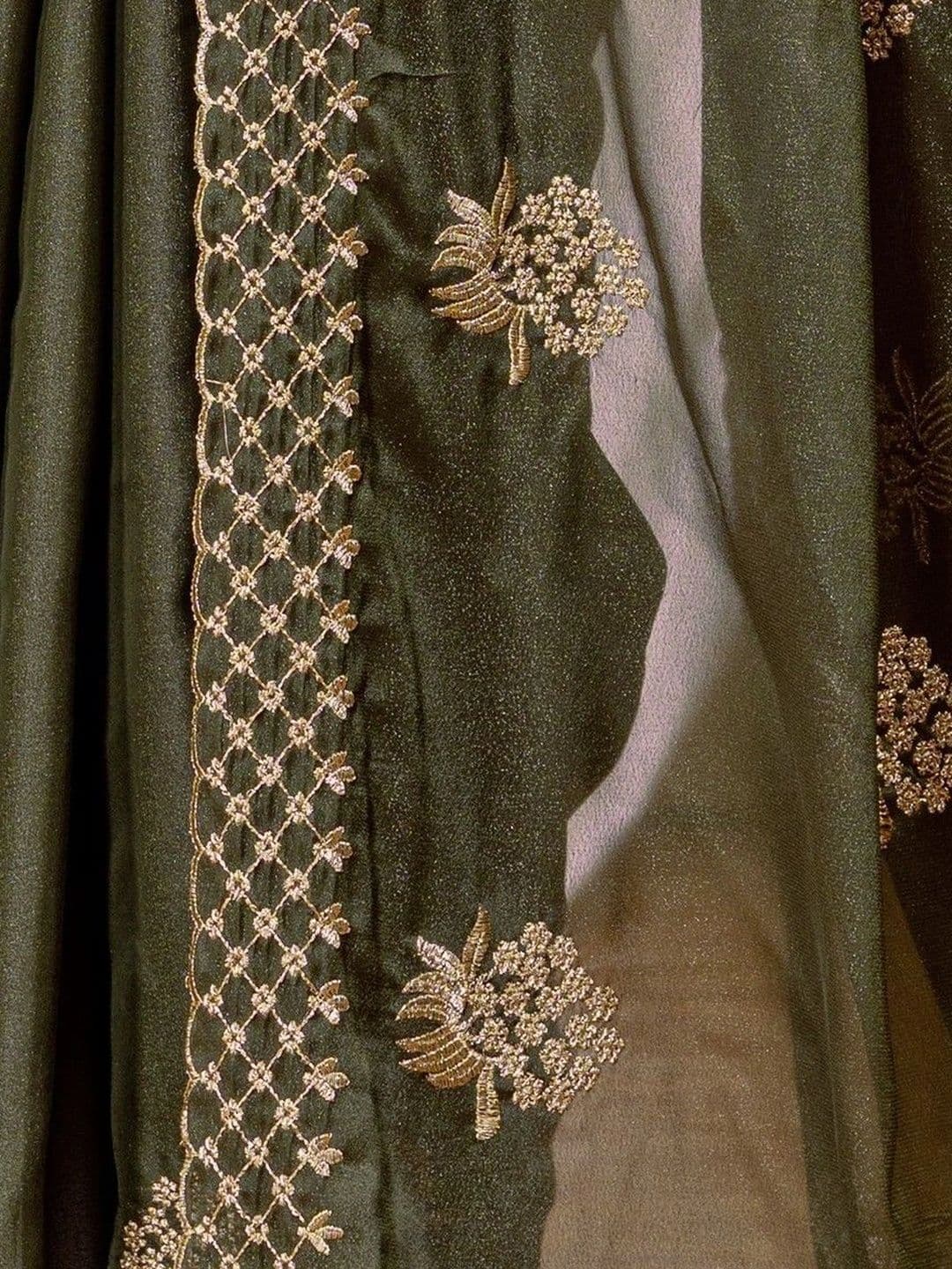 LabelVASTRA Embellished Embroidered Poly Georgette Saree thumbnail 5