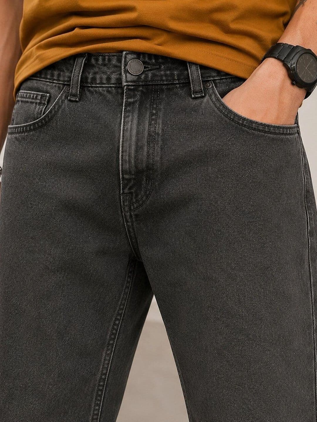 HIGH DENIM Men Straight Fit Mid-Rise Stretchable Jeans thumbnail 3