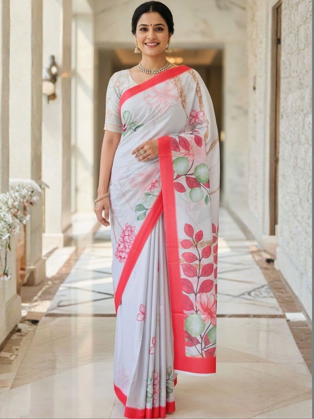 Mitera Floral Designer Saree - view 1