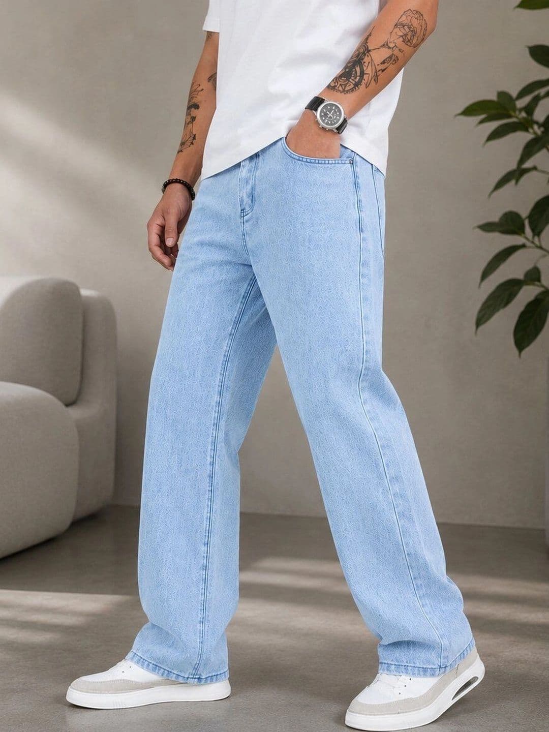 HIGH DENIM Men Straight Fit Mid-Rise Stretchable Jeans thumbnail 2