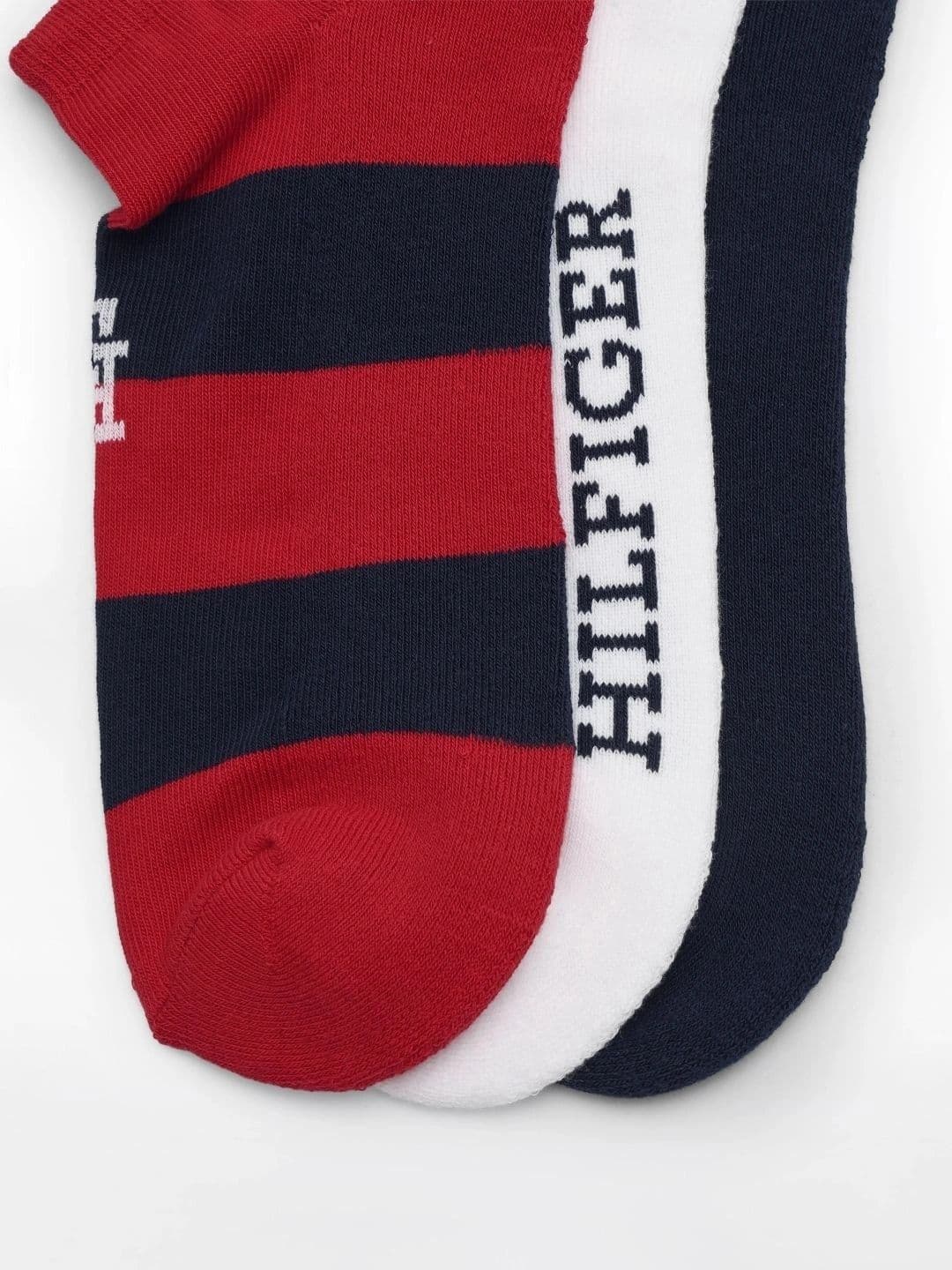 Tommy Hilfiger Men Pack of 3 Cotton Striped Ankle Length Socks thumbnail 2