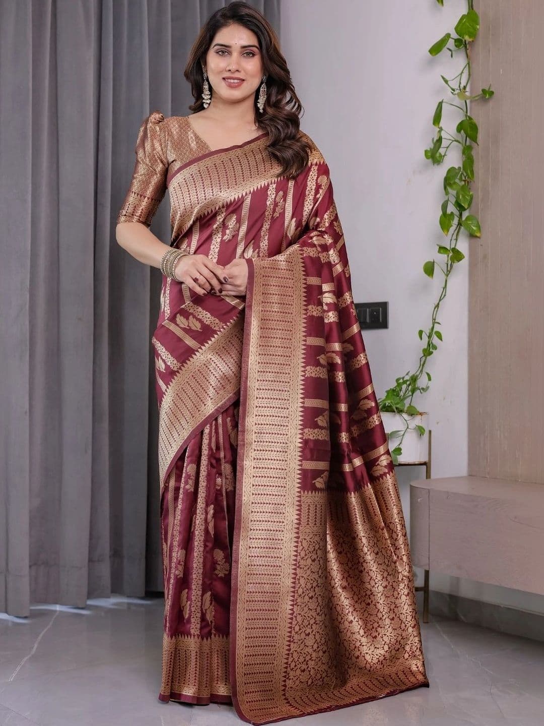 Mitera Woven Design Zari Silk Blend Designer Saree - view 1
