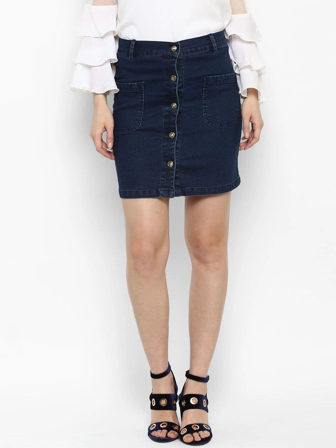 Chemistry Women Denim Frayed Denim Mini A-Line Skirt thumbnail 3