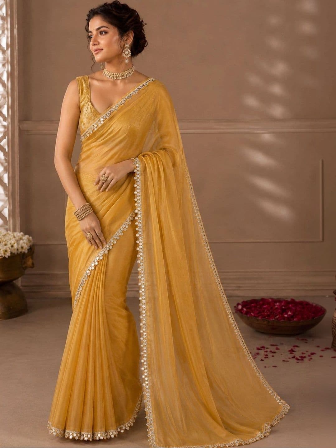 Vastra Drape Mirror Work Saree - view 1