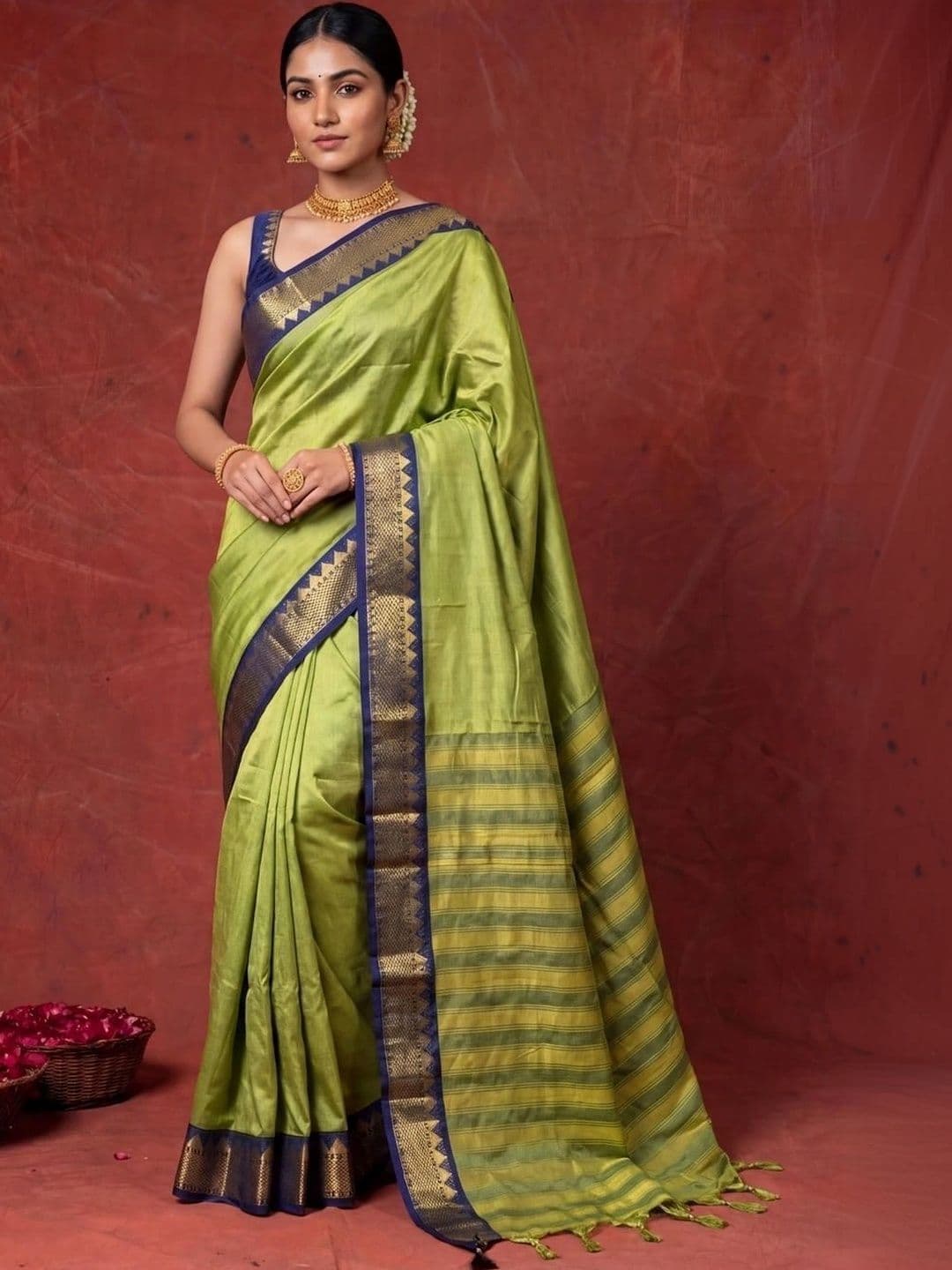 SAMANTHA Woven Design Zari Silk Blend Banarasi Saree thumbnail 4