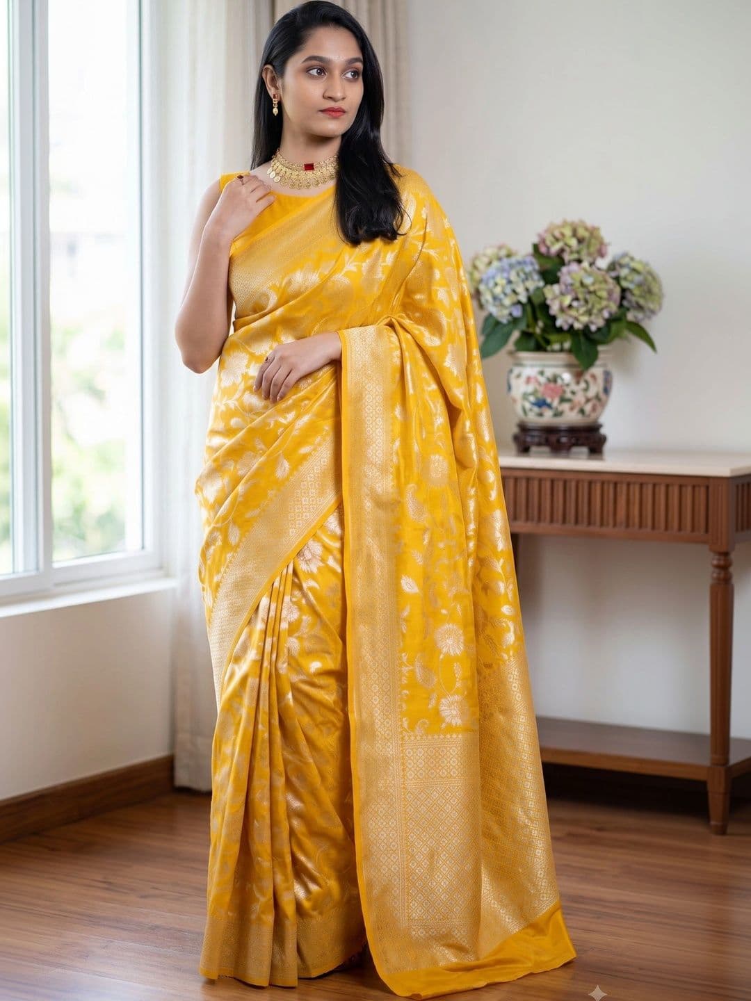 DHARMA TEX Woven Design Zari Art Silk Kanjeevaram Saree thumbnail 4