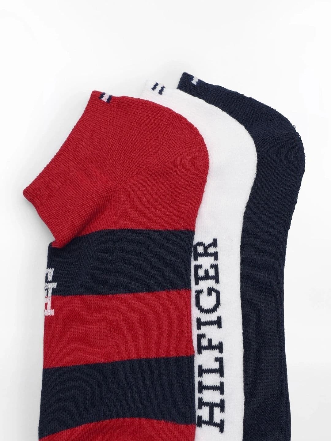 Tommy Hilfiger Men Pack of 3 Cotton Striped Ankle Length Socks thumbnail 3