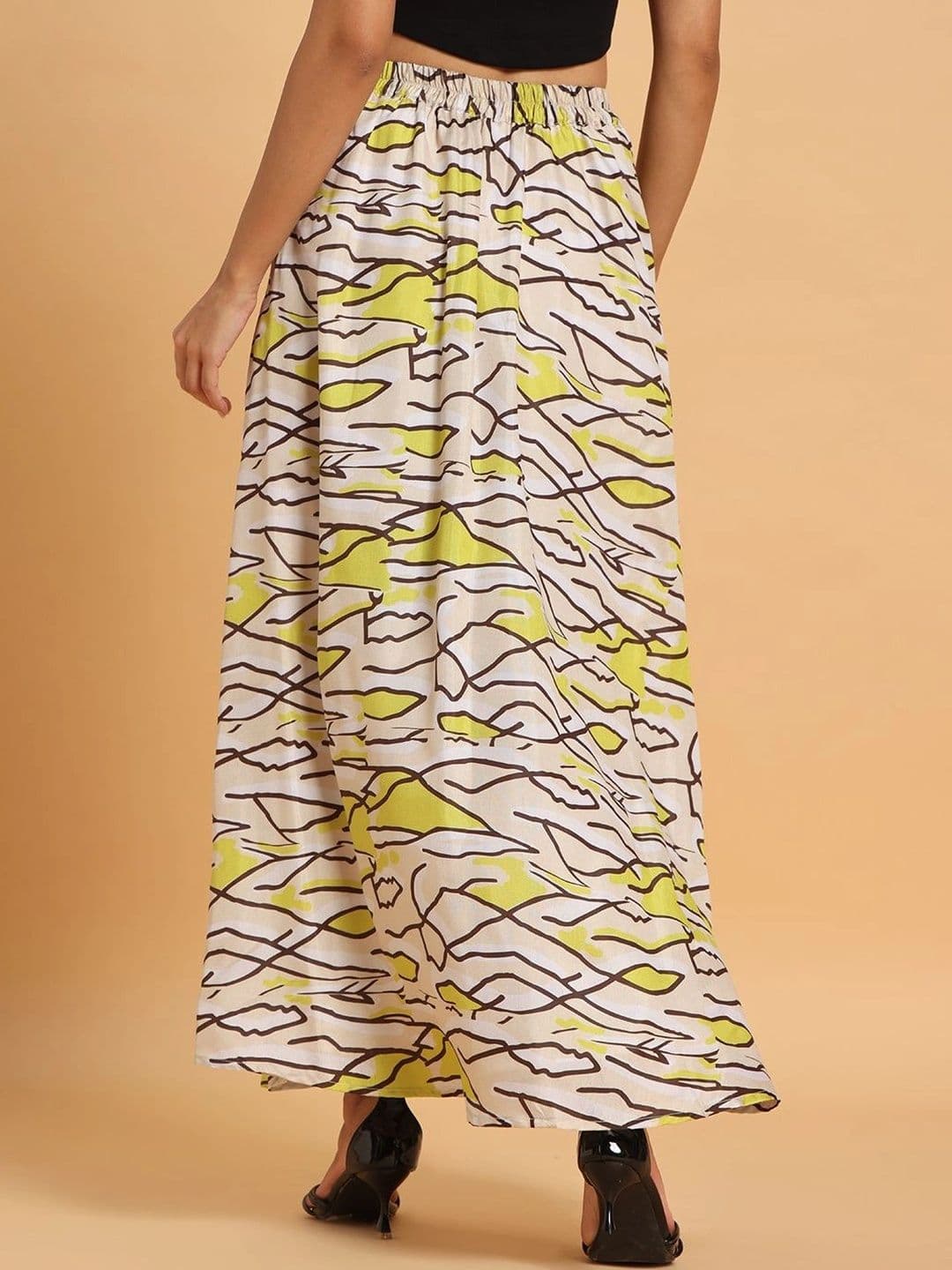 Frolic Rolic Women Abstract Maxi Flared Skirt thumbnail 5