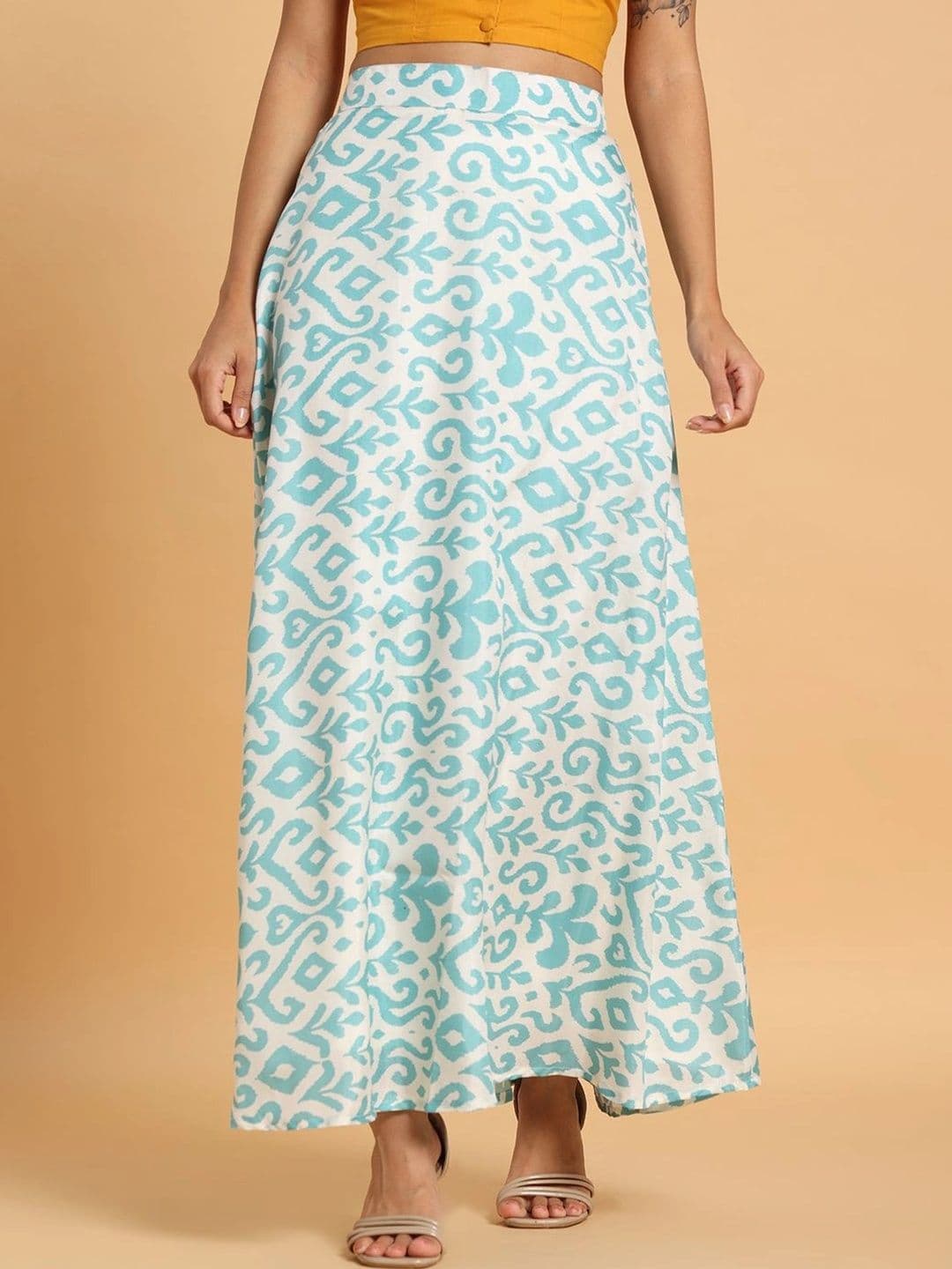 Frolic Rolic Women Abstract Maxi Flared Skirt - view 1