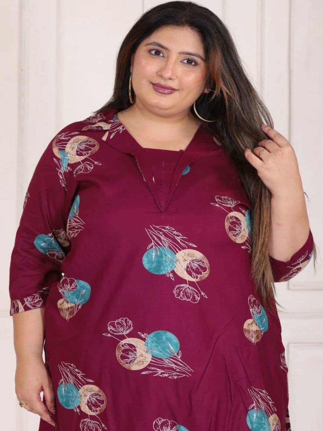 Sandhya's Plus Women Ethnic Motifs Printed Regular Kurta with Patiala thumbnail 2