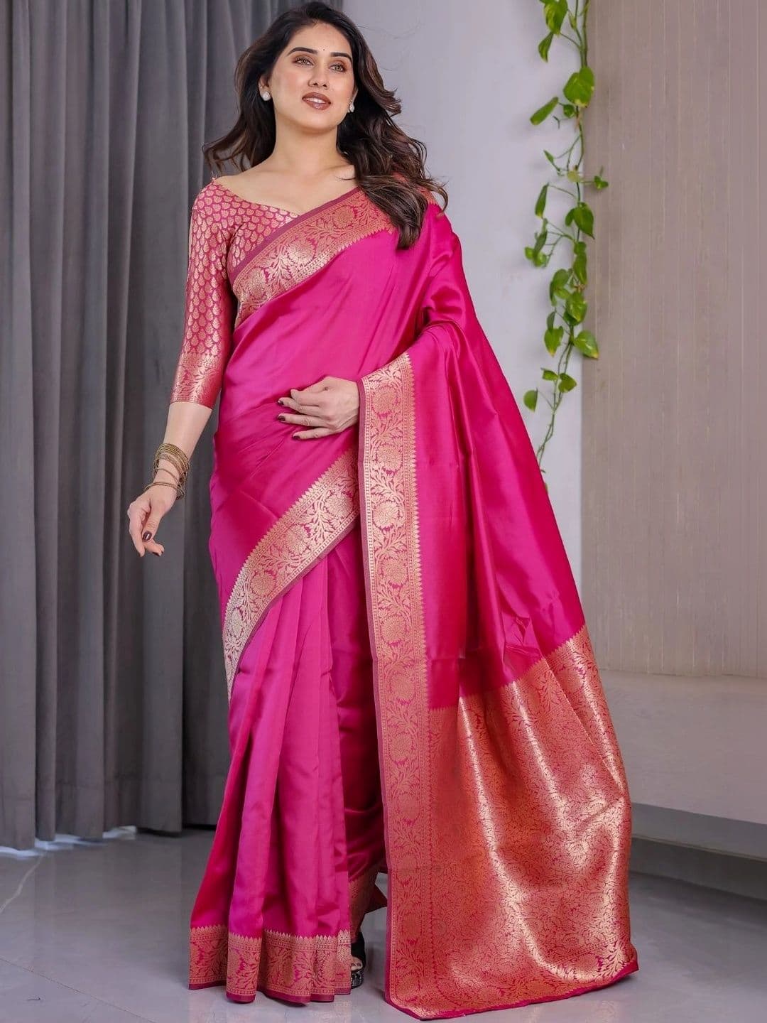 Mitera Woven Design Zari Silk Blend Designer Saree - view 1
