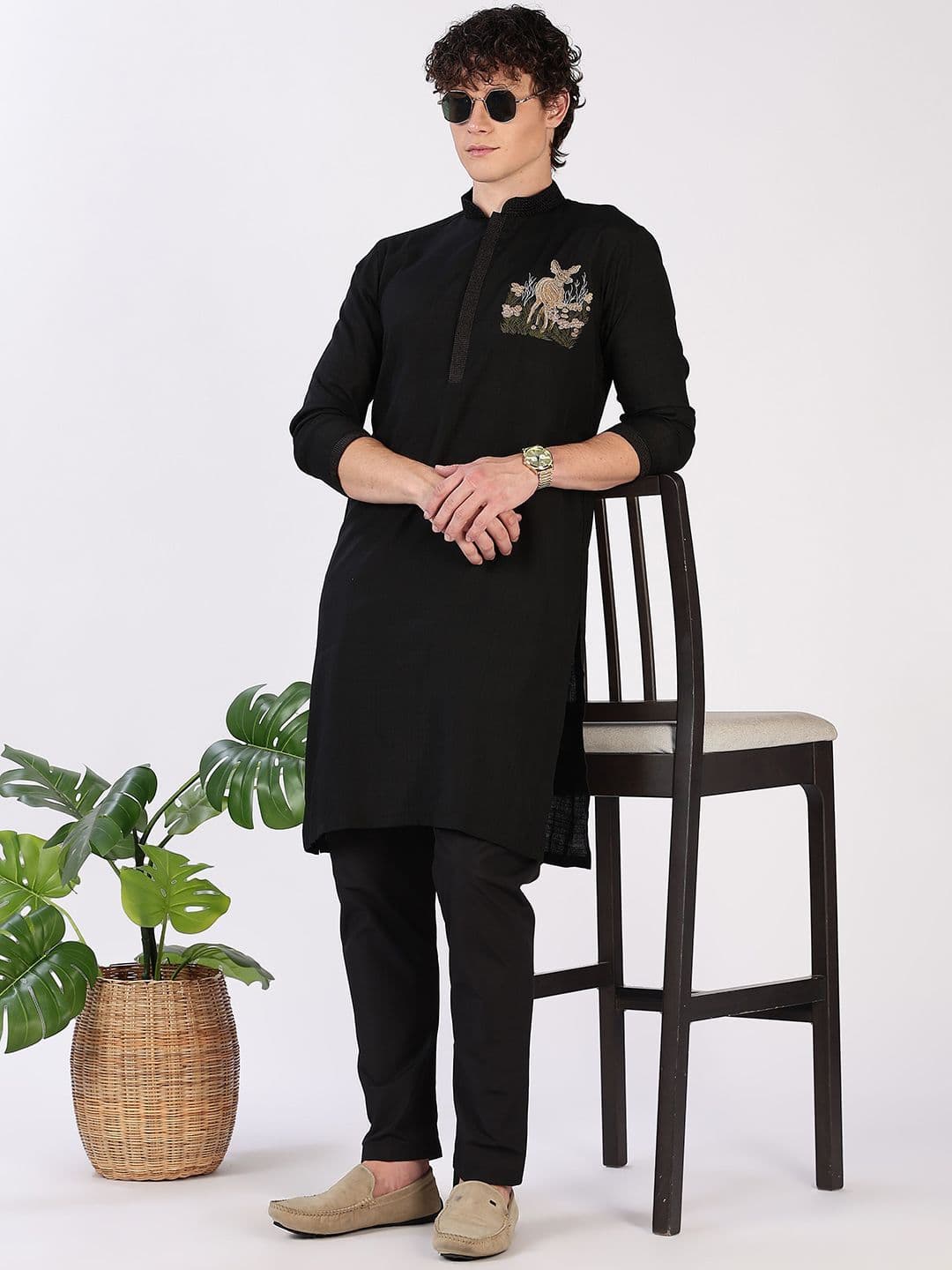 Anouk Men Embroidered Ethnic Kurta - view 1