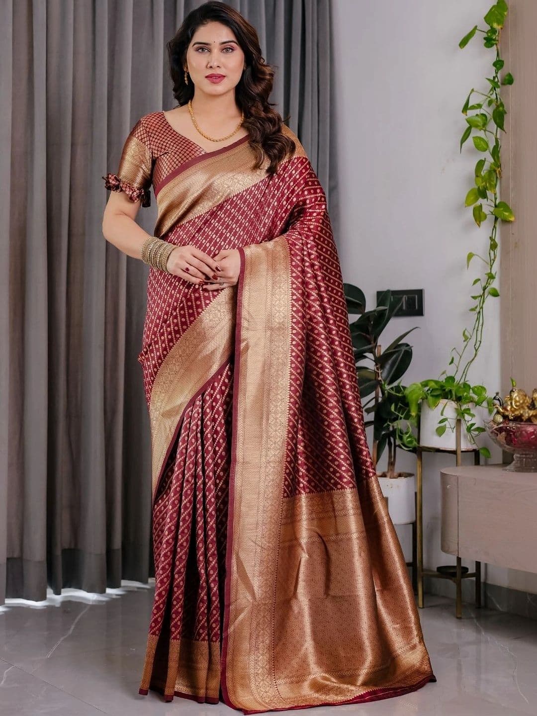 Mitera Woven Design Zari Silk Blend Designer Saree - view 1