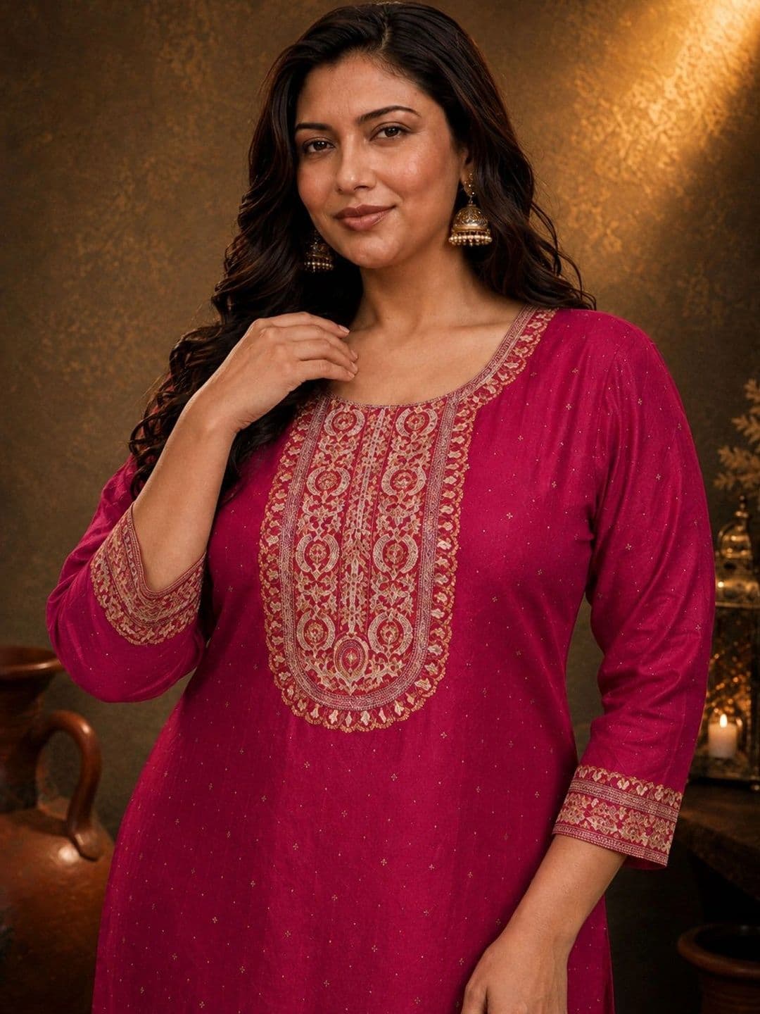 FULL BLOOM Women Embroidered Thread Work Kurta thumbnail 5