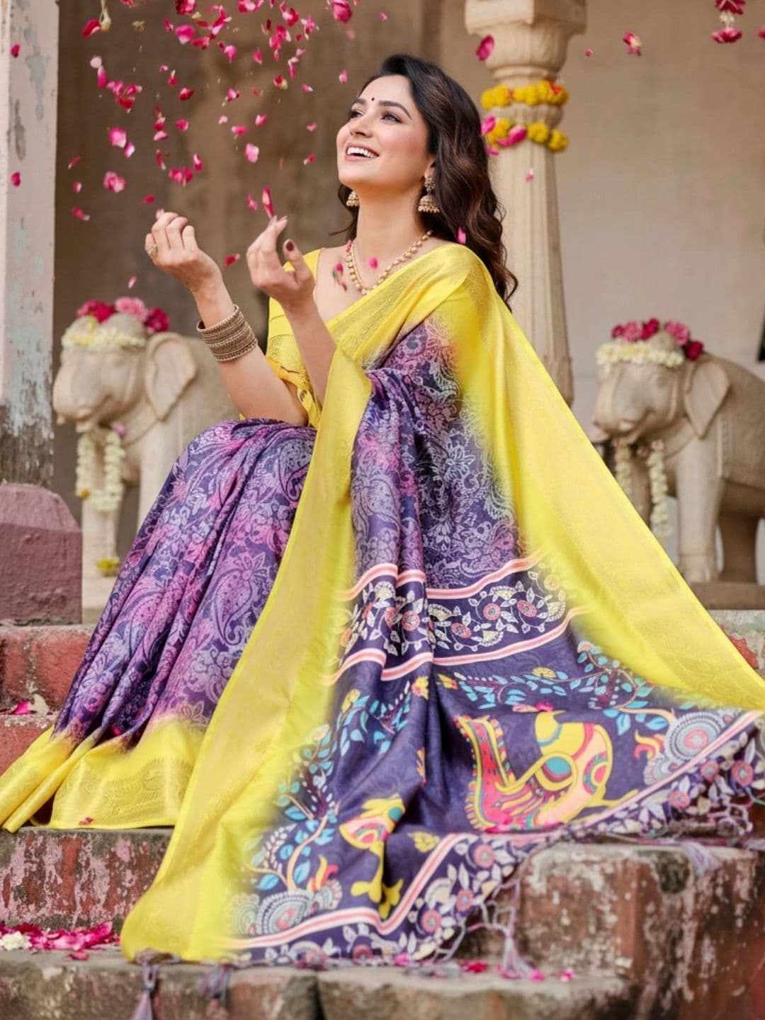 Mitera Paisley Silk Blend Designer Saree - view 1