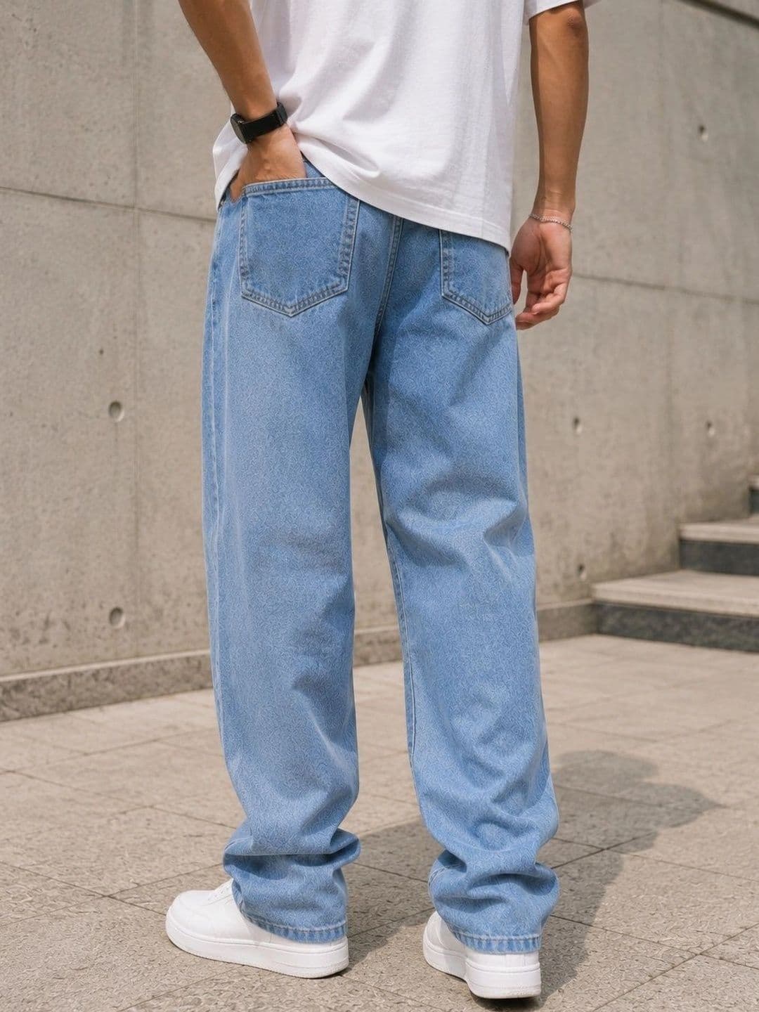 DENIM HAWK Men Classic Straight Fit Mid-Rise Stretchable Jeans thumbnail 2