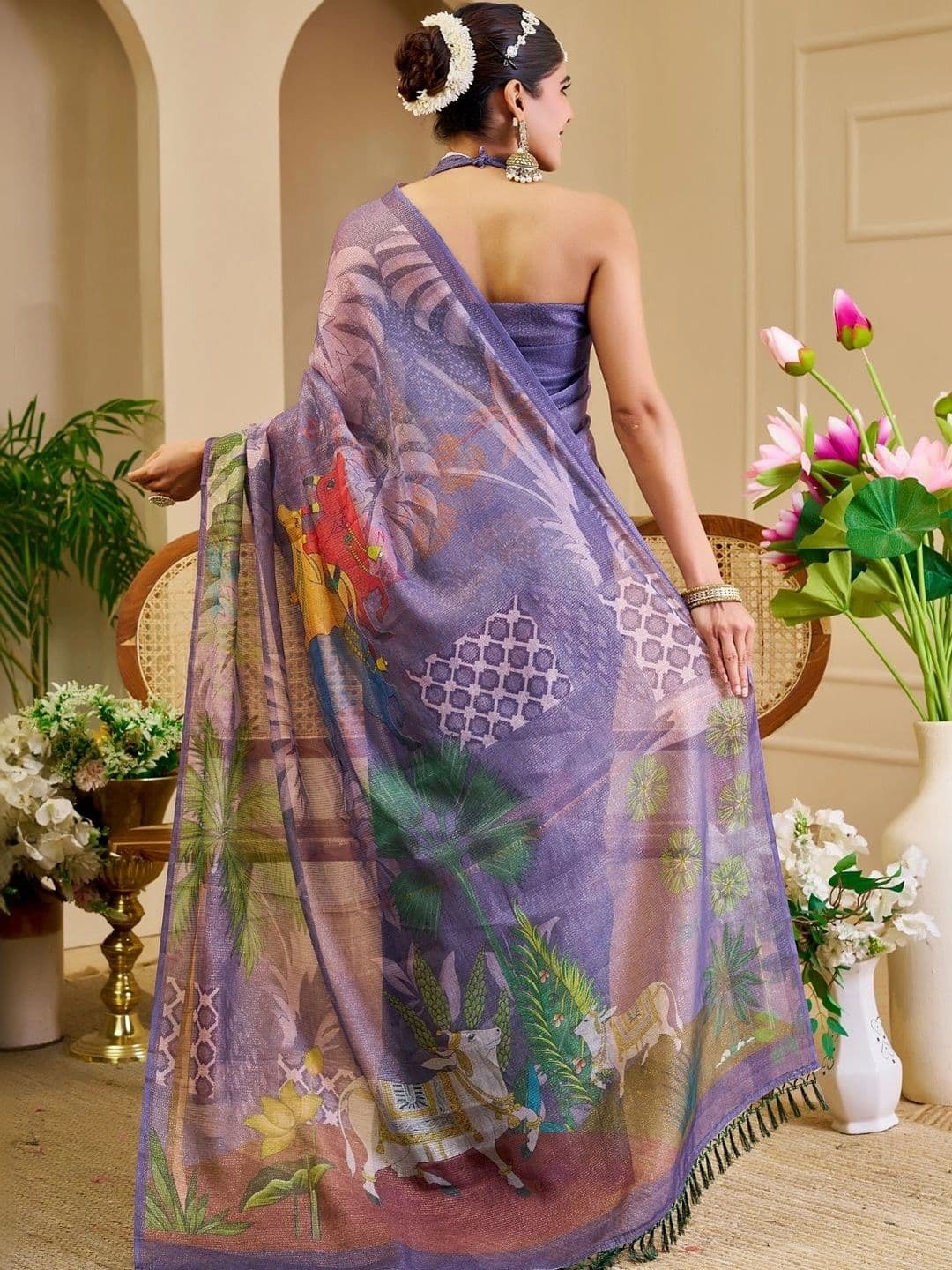 Mitera Tissue Designer Saree thumbnail 4