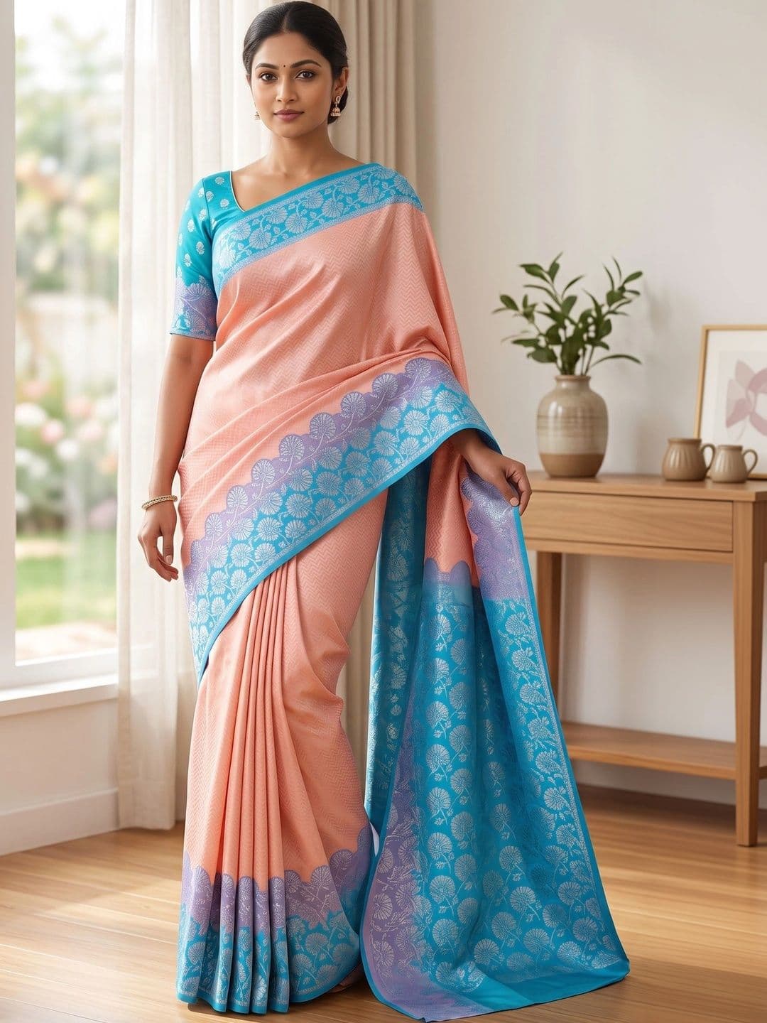 VastraVestit Zari Art Silk Kanjeevaram Saree thumbnail 3