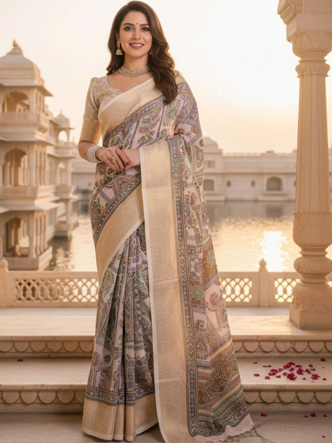 Mitera Warli Zari Silk Blend Designer Saree thumbnail 2