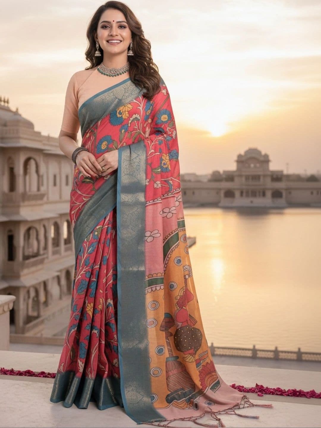 Mitera Zari Silk Blend Designer Saree thumbnail 4