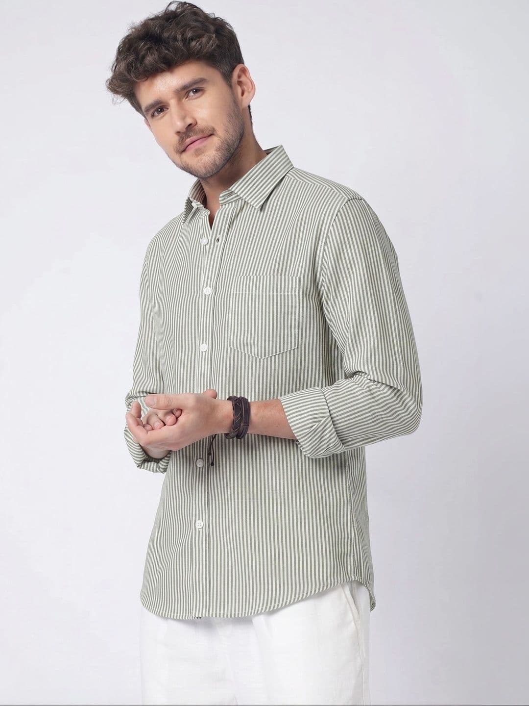 R.Code by The Roadster Life Co. Men Standard Striped Casual Shirt thumbnail 6