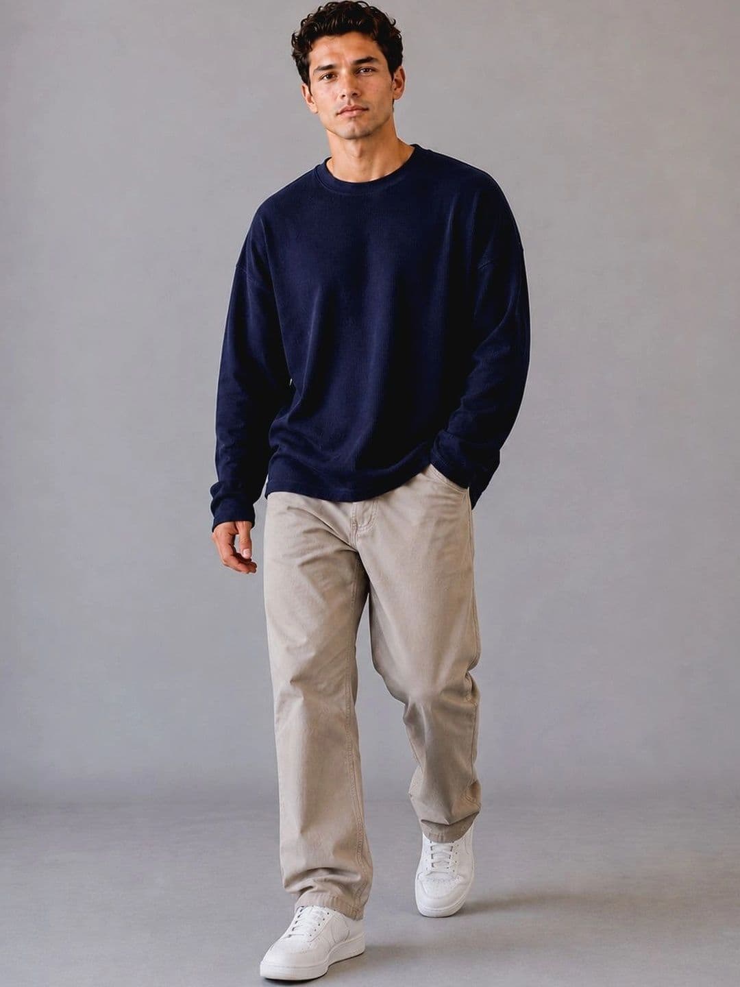BRAHMOR Men Drop-Shoulder Sleeves Boxy T-shirt - view 1