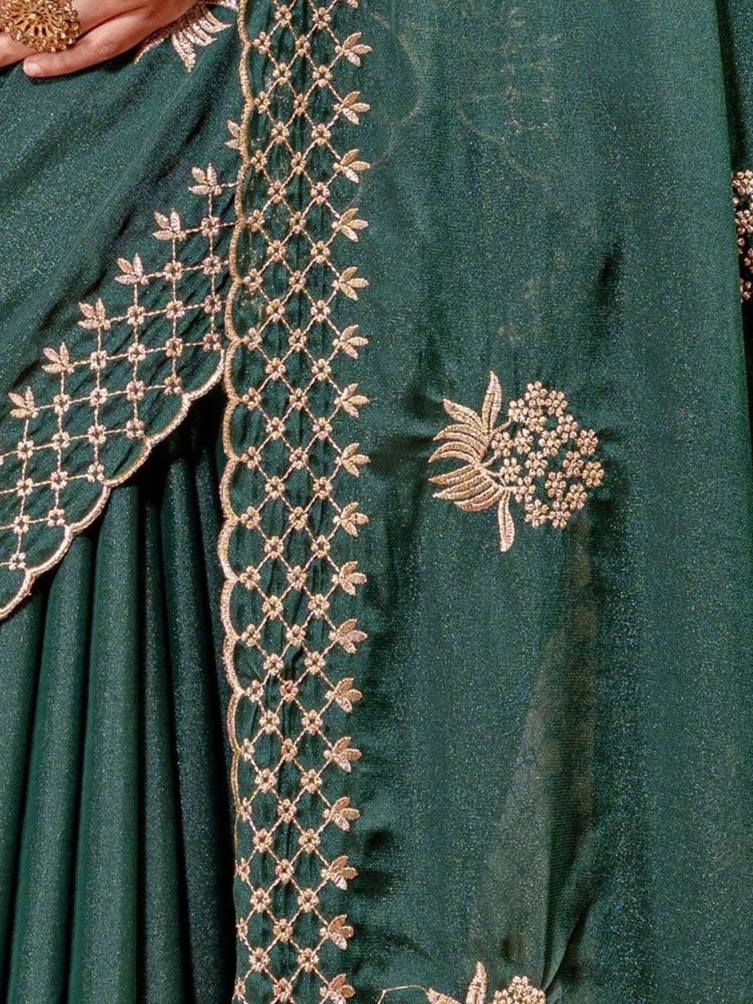 Vastra Drape Floral Embroidered Poly Georgette Saree thumbnail 5