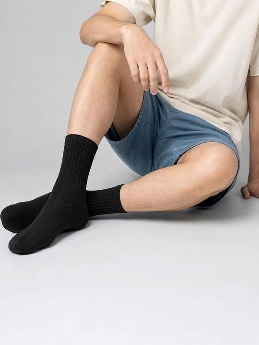 GYMOX Men Pack of 3 Cotton Blend Assorted Above Ankle Socks thumbnail 3