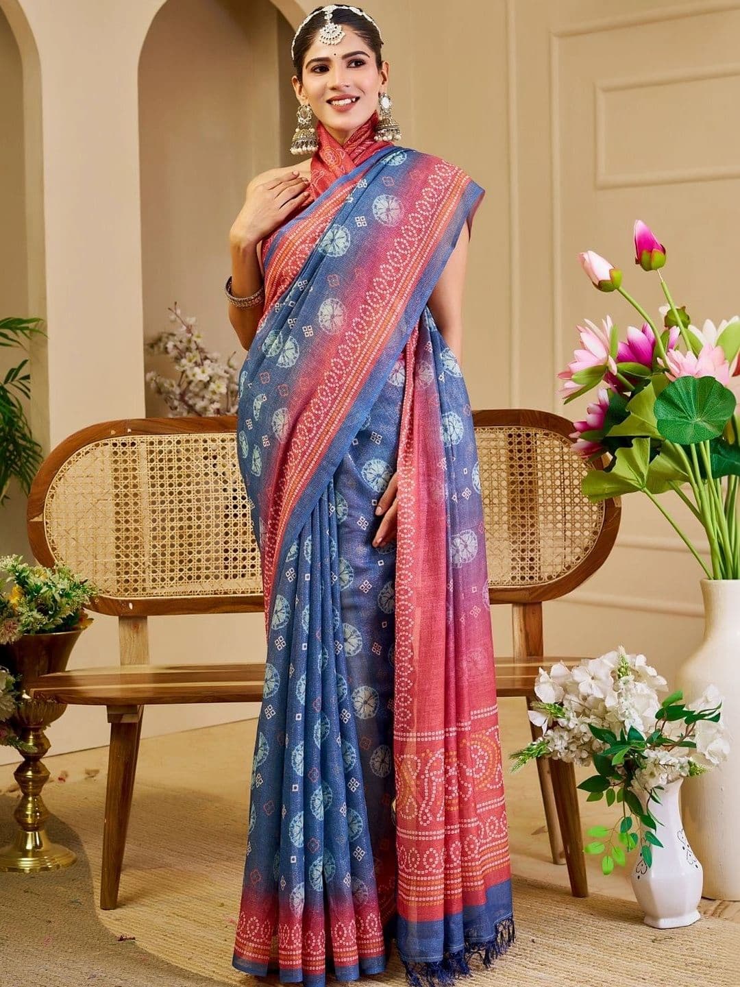 Mitera Tissue Designer Saree - view 1