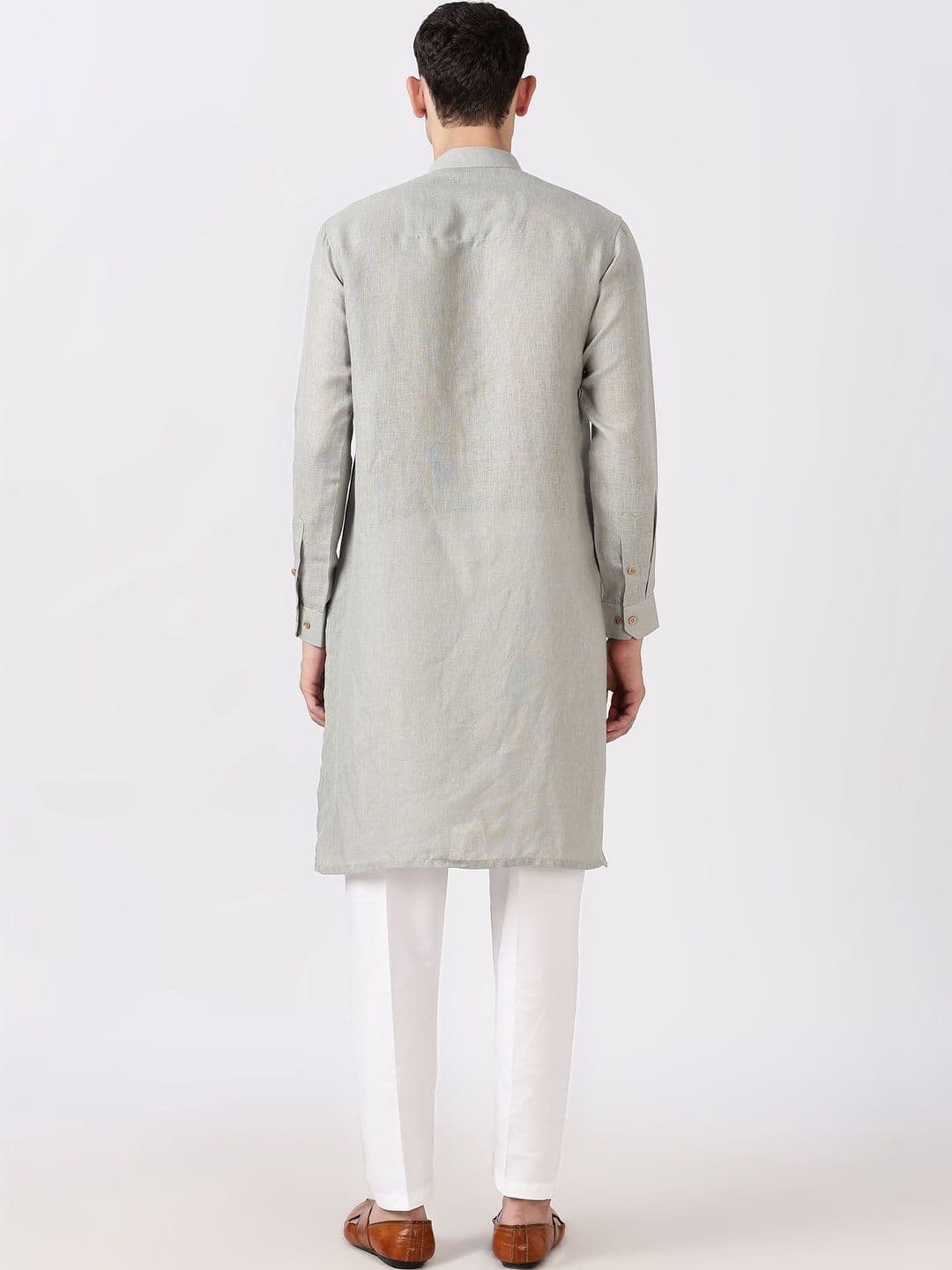 Anouk Men Cotton Linen Long Kurta thumbnail 5