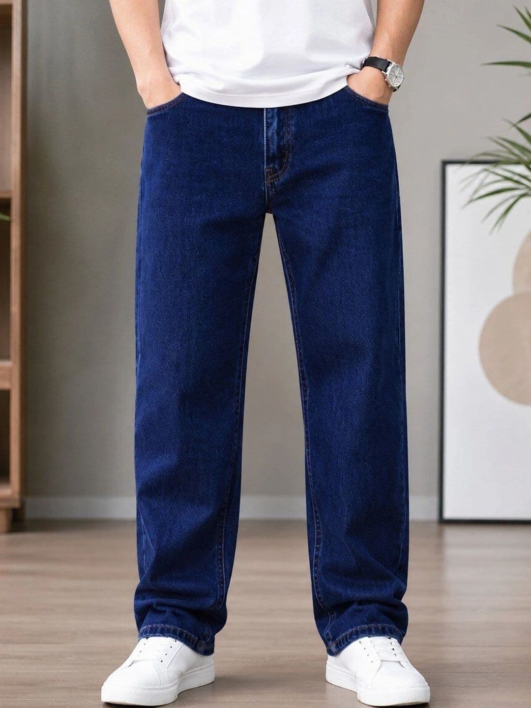 HIGH DENIM Men Straight Fit Mid-Rise Stretchable Jeans - view 1