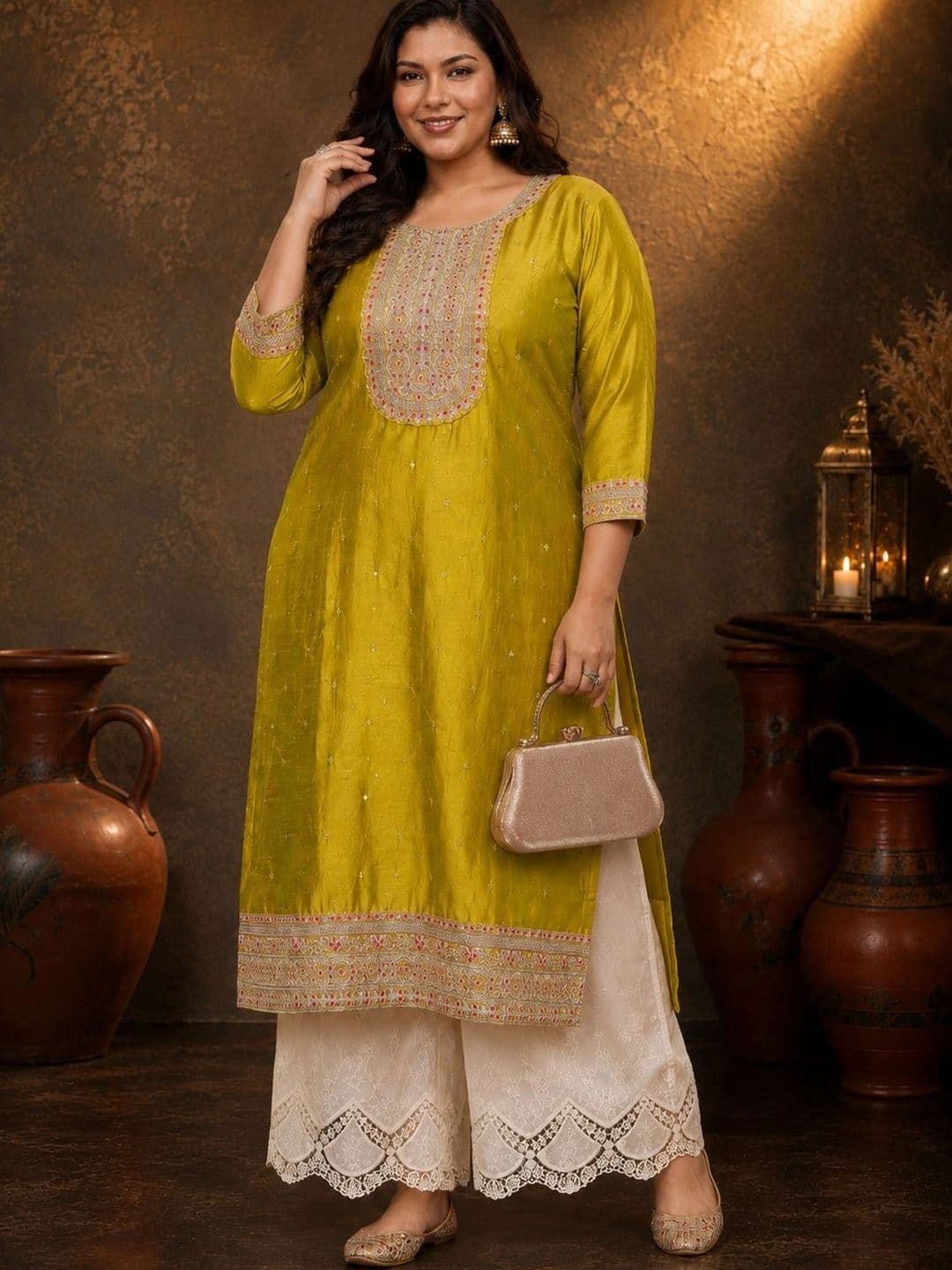 FULL BLOOM Women Ethnic Motifs Embroidered Thread Work Kurta - view 1