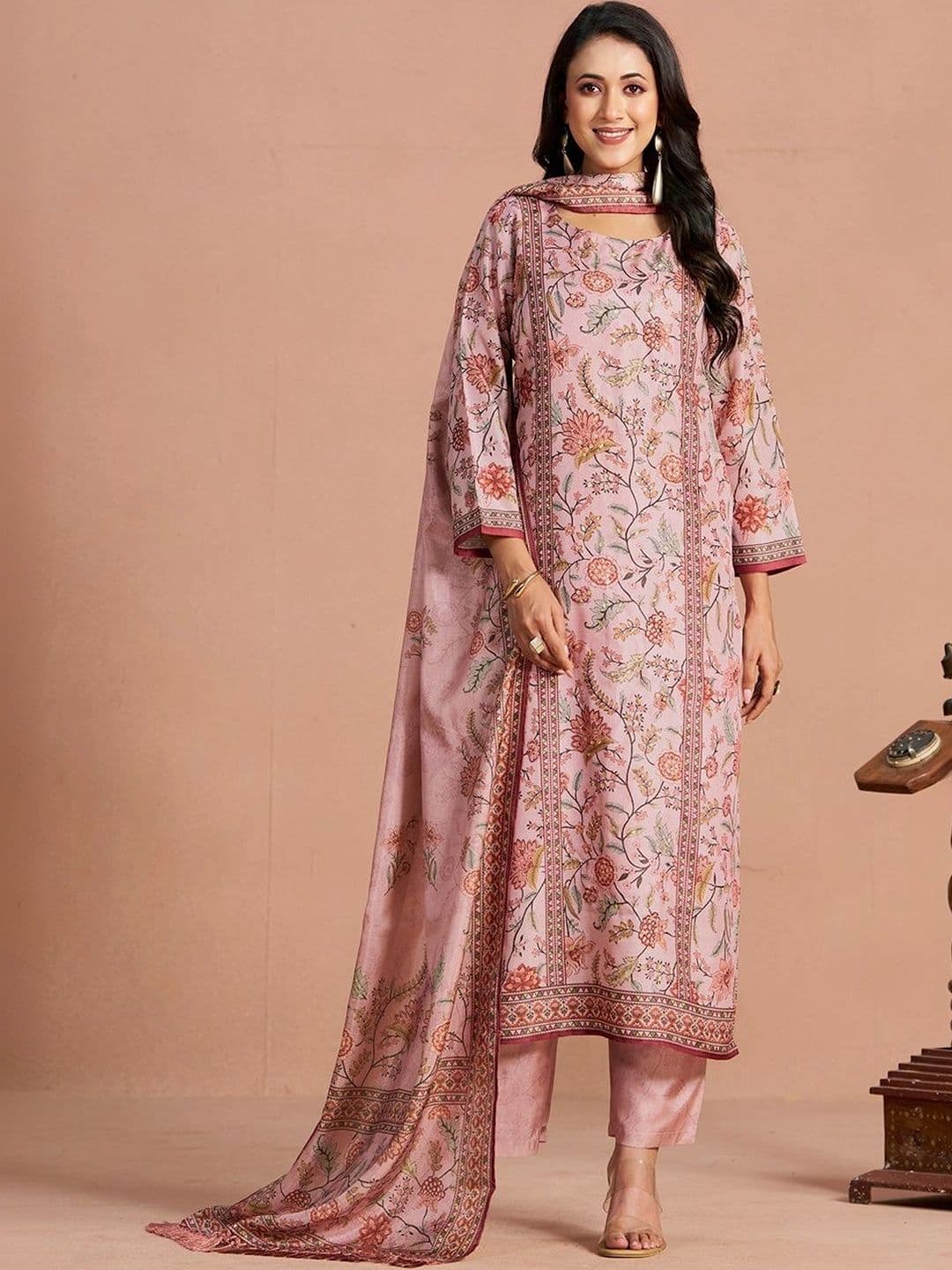 House of Pataudi Printed Round Neck Kurta & Palazzos With Dupatta - view 1