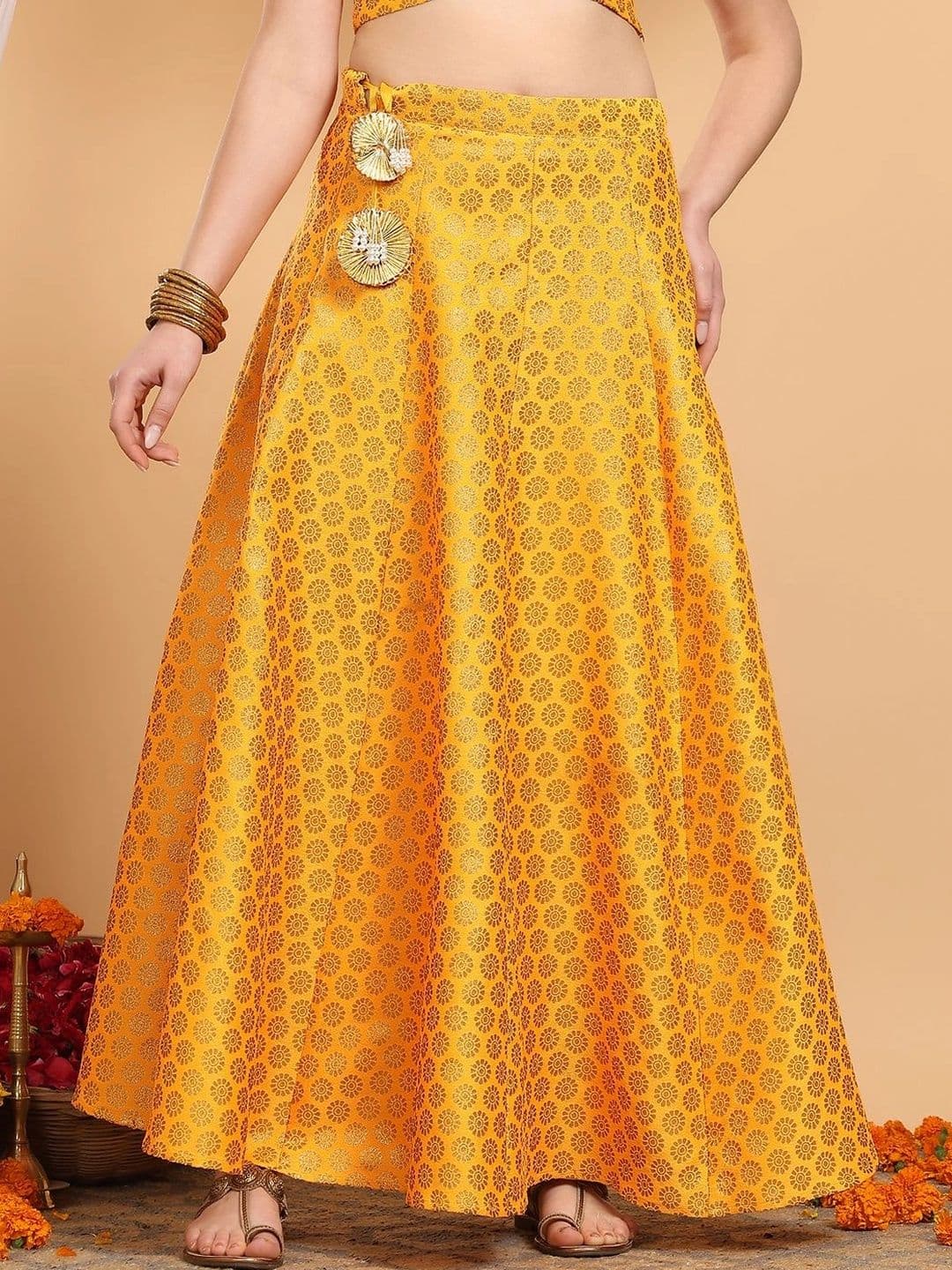 Frolic Rolic Women Self Design Maxi Flared Skirt - view 1
