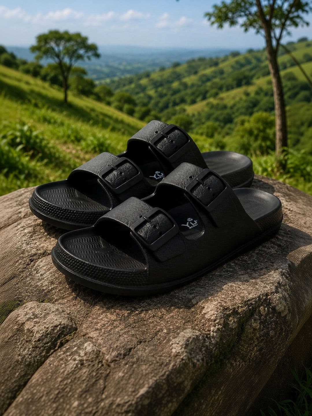 TRV Men Buckle Detailed Slip On Flip Flops thumbnail 5
