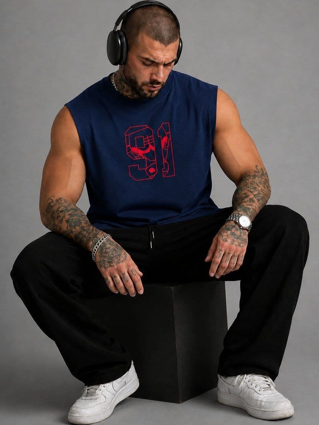 Moda Rapido Printed Cotton Blend Gym Vest thumbnail 4