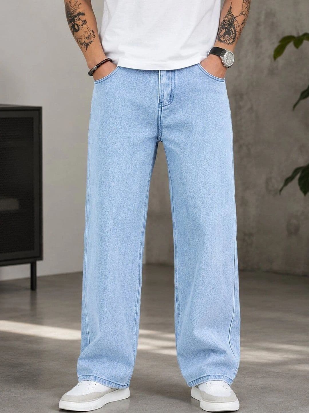 HIGH DENIM Men Straight Fit Mid-Rise Stretchable Jeans - view 1