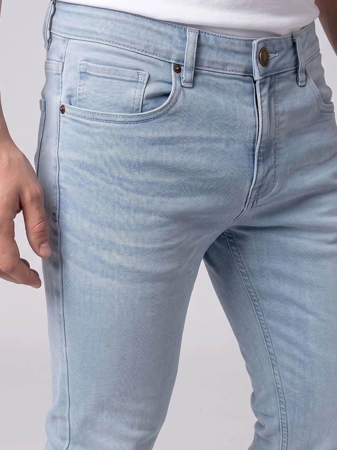 BELANO Men Comfort Slim Fit Mid-Rise Heavy Fade Stretchable Jeans thumbnail 4