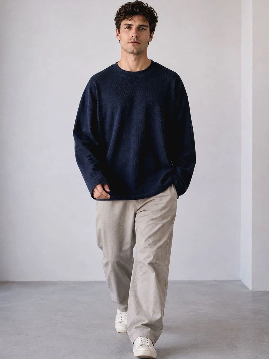 BRAHMOR Men Drop-Shoulder Sleeves Raw Edge Boxy T-shirt thumbnail 6