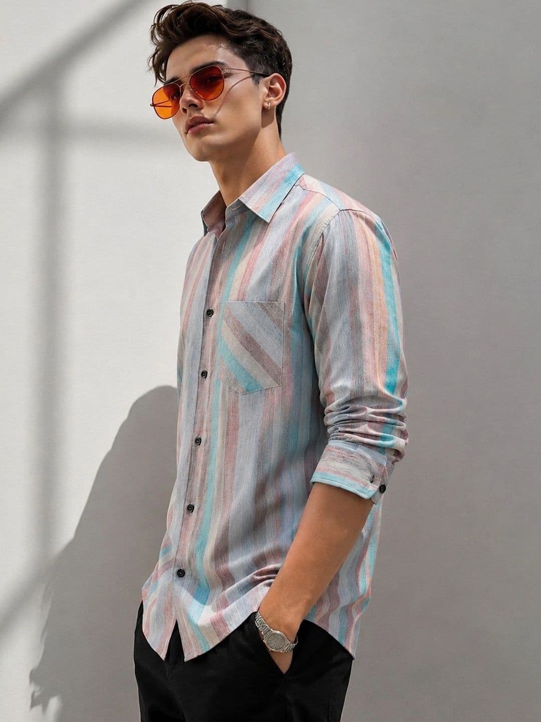 Metronaut Men Comfort Striped Casual Shirt thumbnail 6