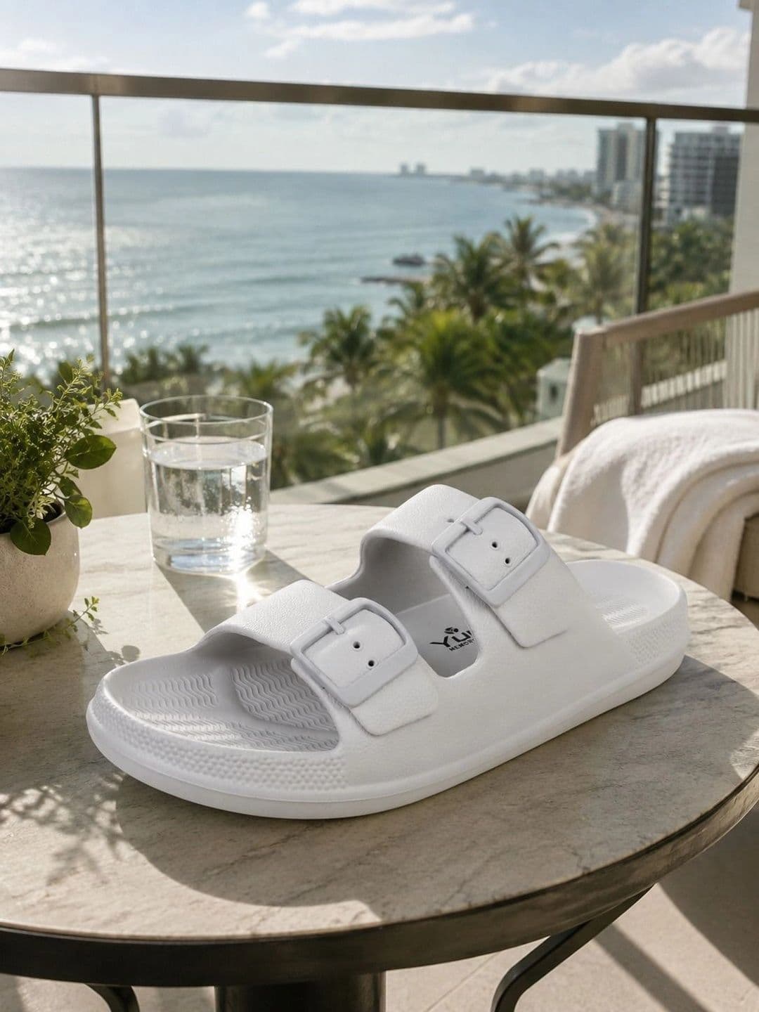 TRV Men Buckle Detailed Slip On Flip Flops thumbnail 4
