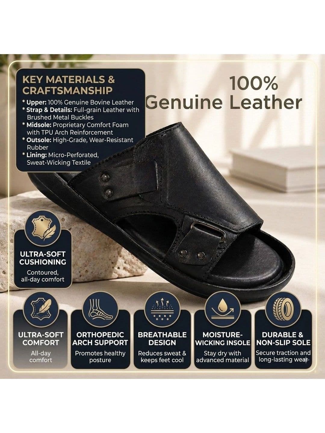 REAL BLISS Men Comfort Sandals thumbnail 6