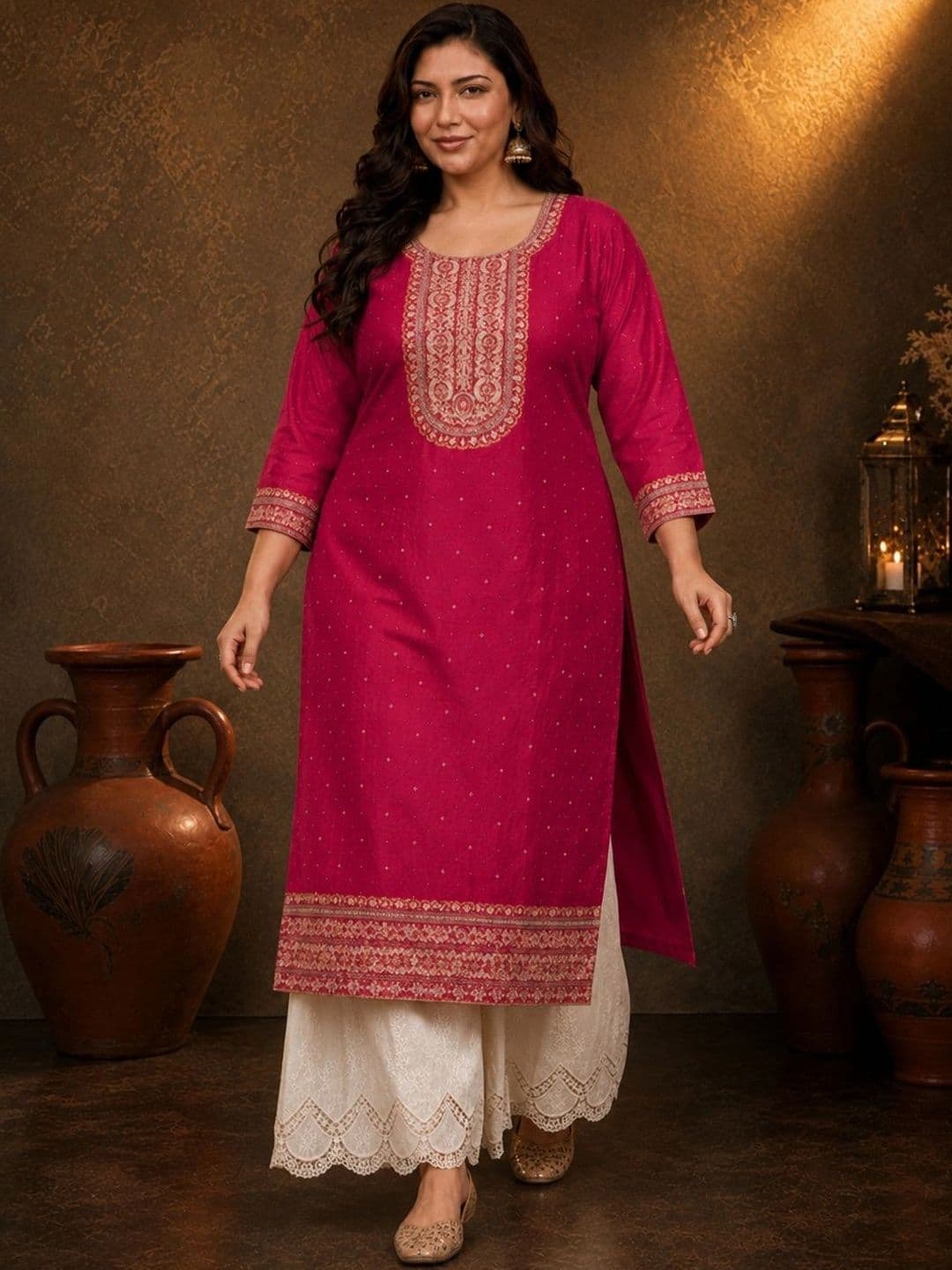 FULL BLOOM Women Embroidered Thread Work Kurta thumbnail 4